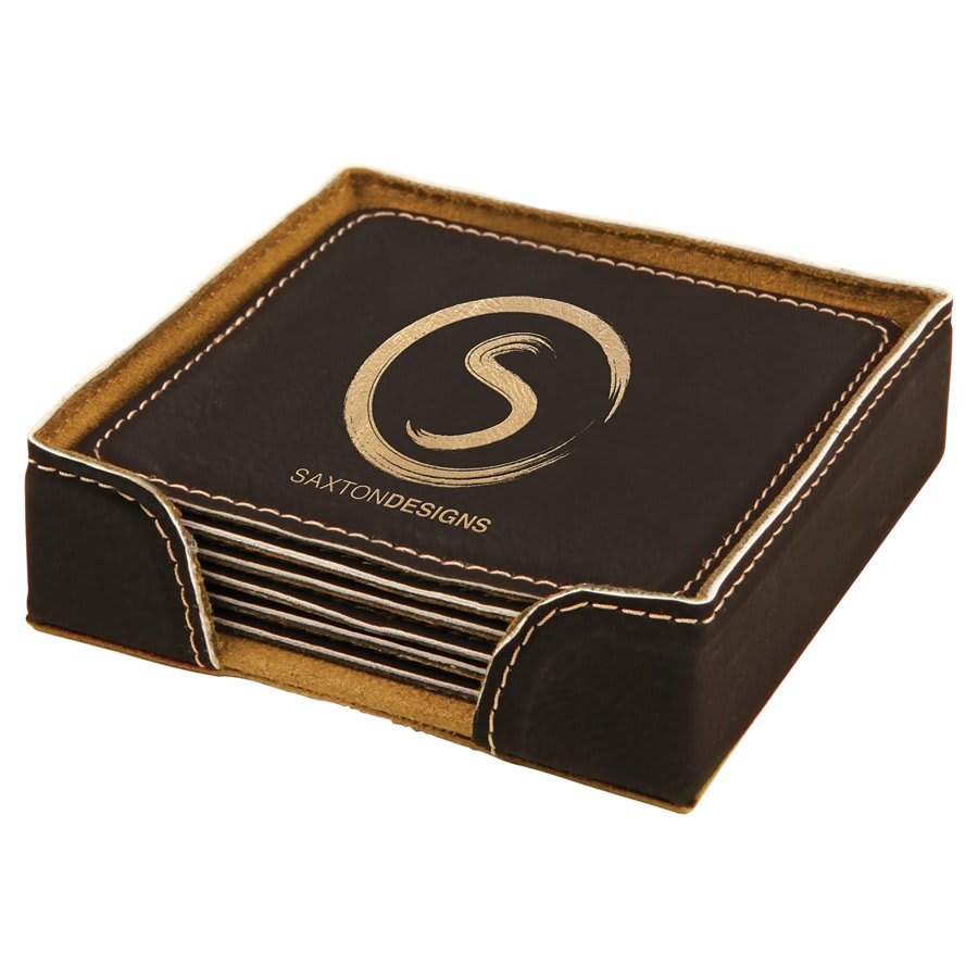 Leatherette Coasters - 6pc Sets (Square)