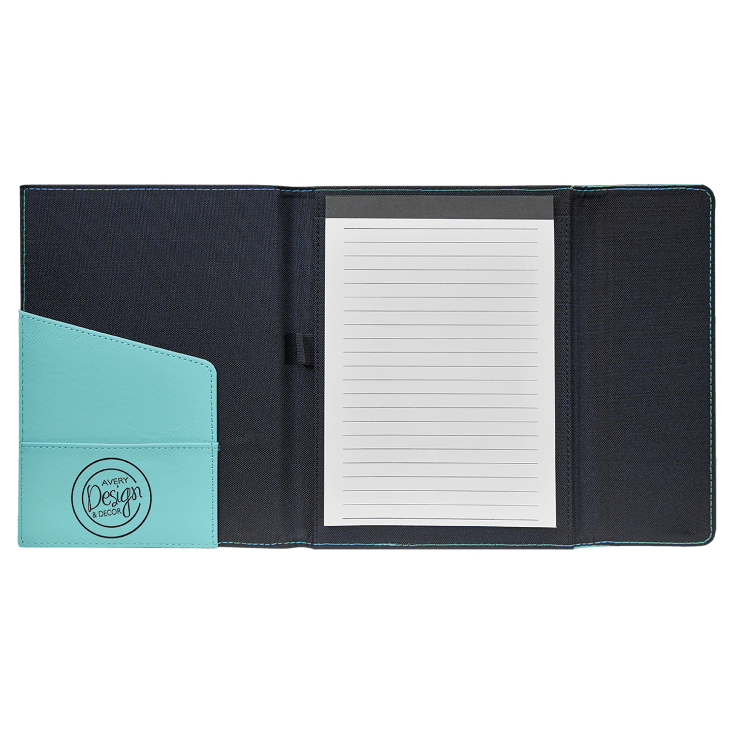 Laserable Leatherette Canvas Portfolios with Notepad