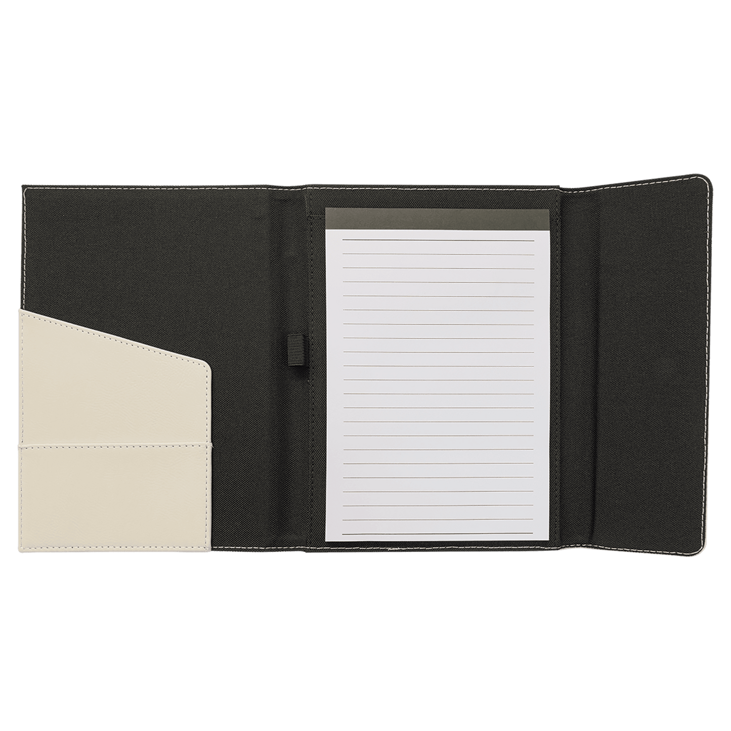 Laserable Leatherette Canvas Portfolios with Notepad