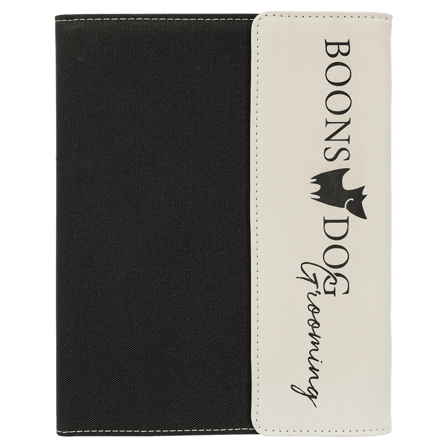 Laserable Leatherette Canvas Portfolios with Notepad