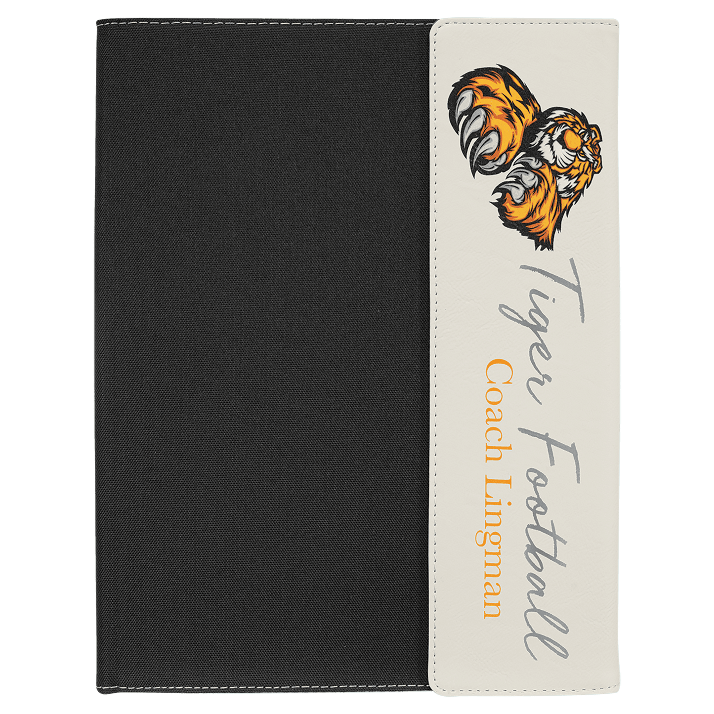 Laserable Leatherette Canvas Portfolios with Notepad