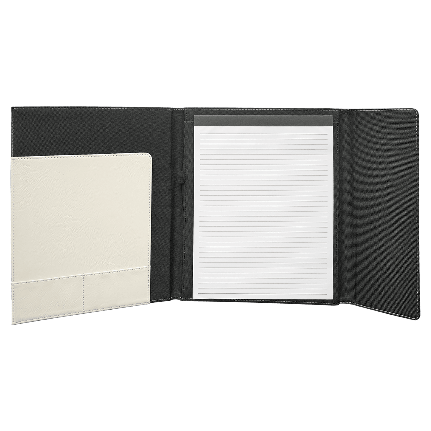 Laserable Leatherette Canvas Portfolios with Notepad