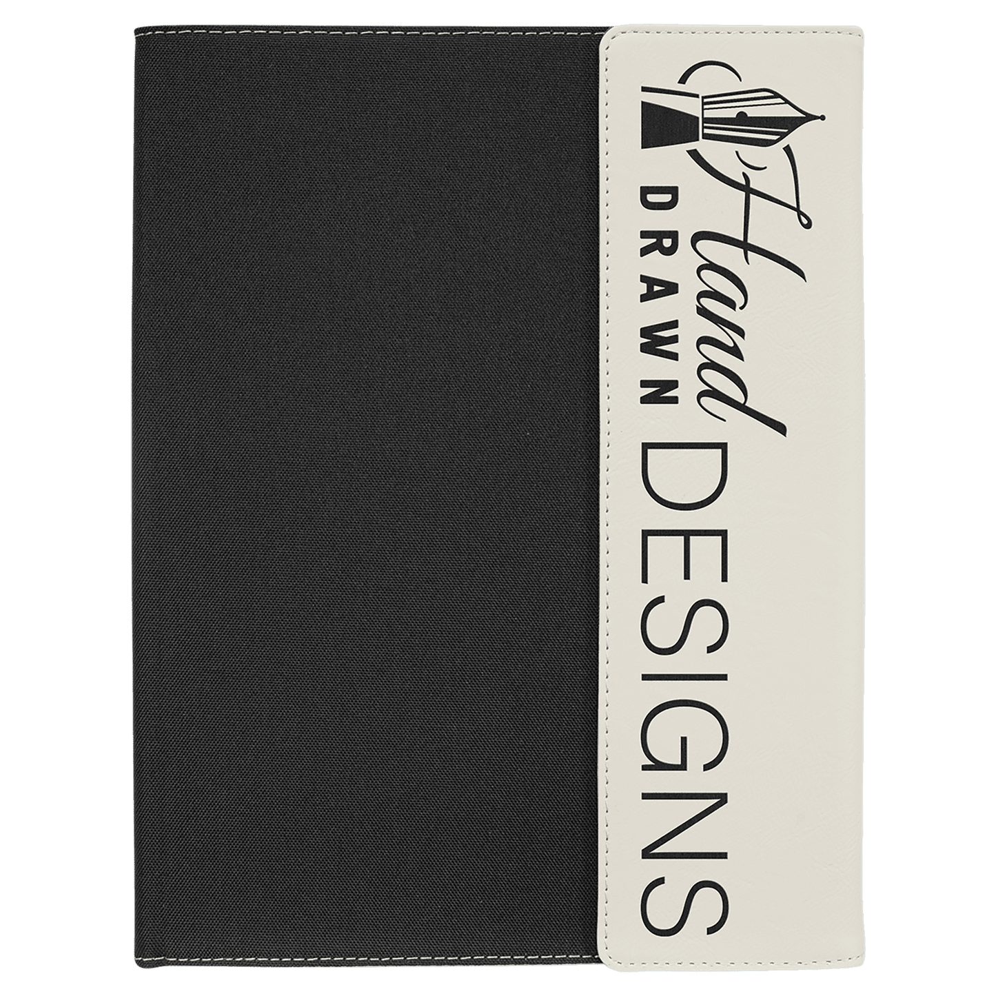 Laserable Leatherette Canvas Portfolios with Notepad