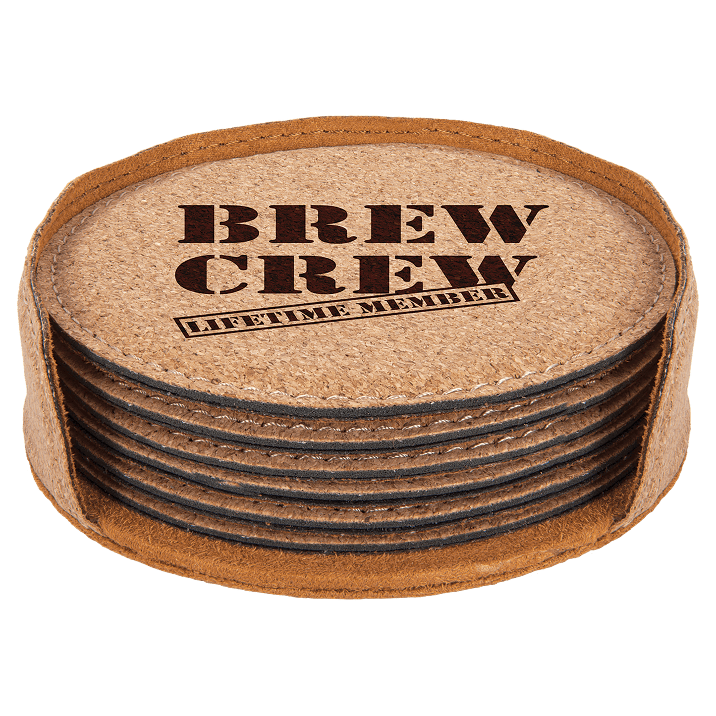 Leatherette Coasters - 6pc Sets (Round)