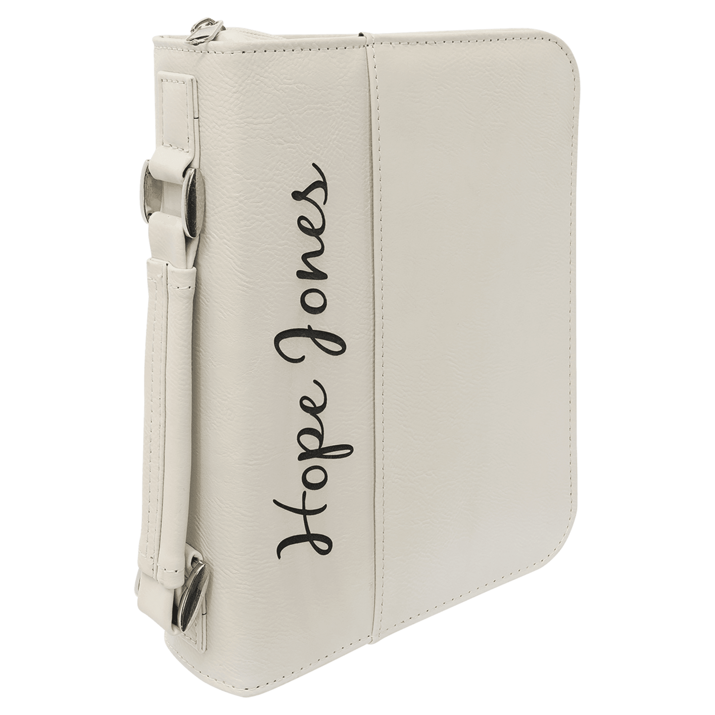 Laserable Leatherette Book/Bible Cover with Handle & Zipper - 6 3/4" x 9 1/4"