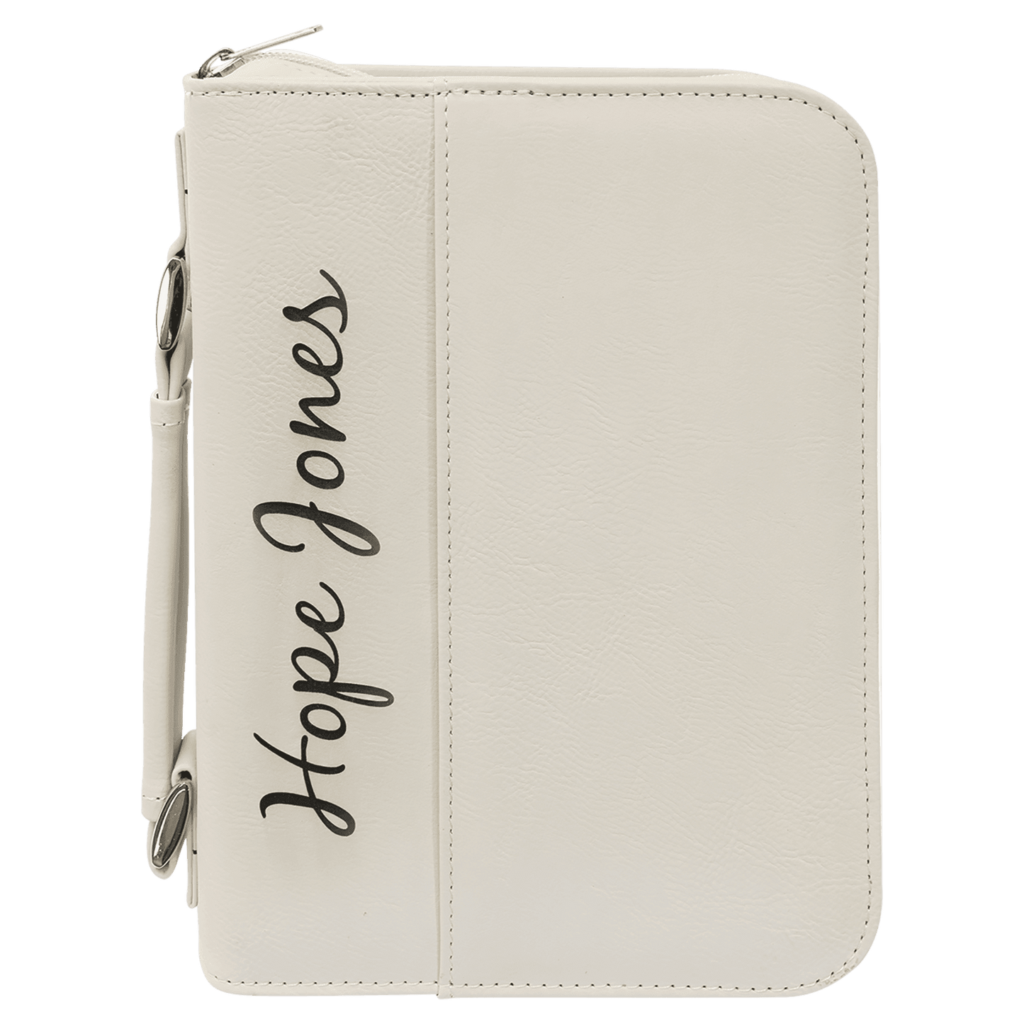 Laserable Leatherette Book/Bible Cover with Handle & Zipper - 6 3/4" x 9 1/4"