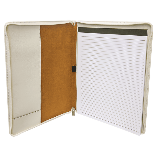 Laserable Leatherette Portfolio with Zipper