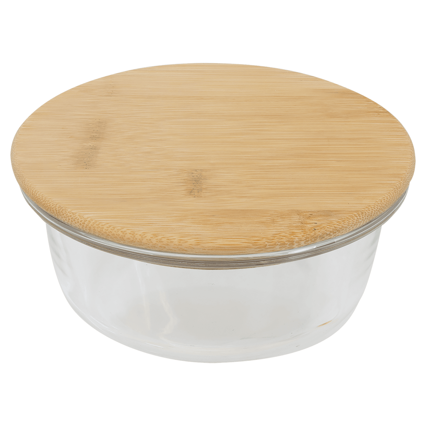 Round Glass Container with Bamboo Lid - 13oz