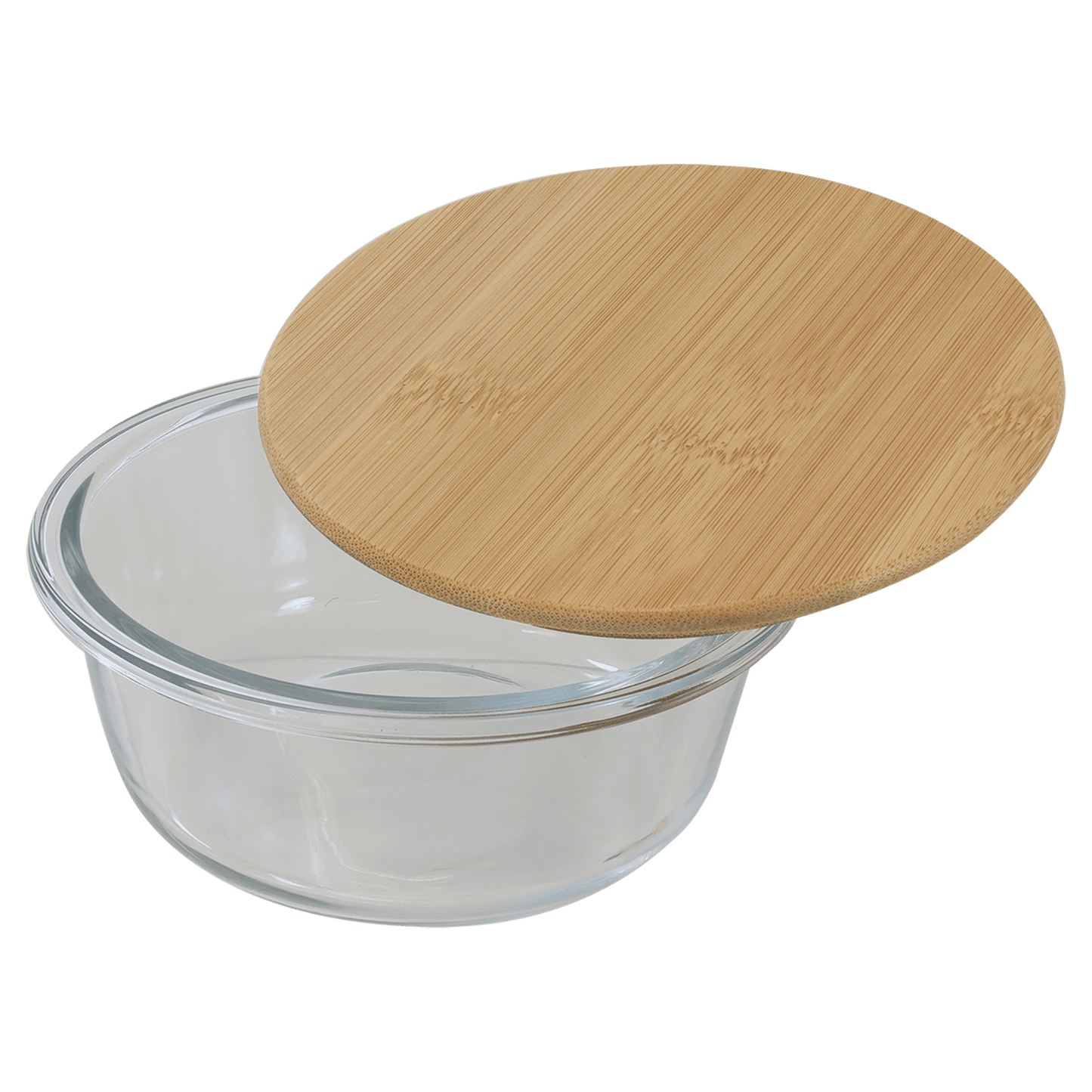 Round Glass Container with Bamboo Lid - 13oz
