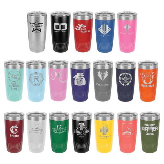 Polar Camel 20oz. Ringneck Tumblers with Silver Ring and Clear Lid