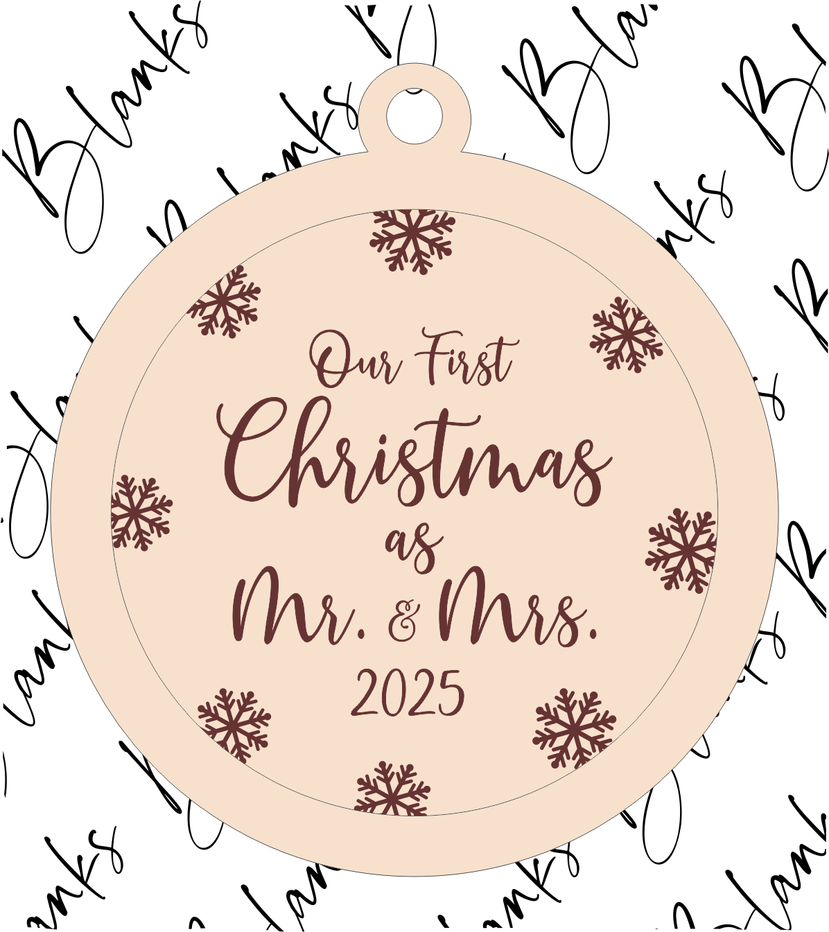 Our First Christmas as Mr. & Mrs. (2 Layer Ornament) - Digital Download