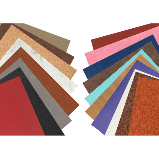 Laserable Leatherette 33 Colour Sample Set - 4" x 7" Rectangles