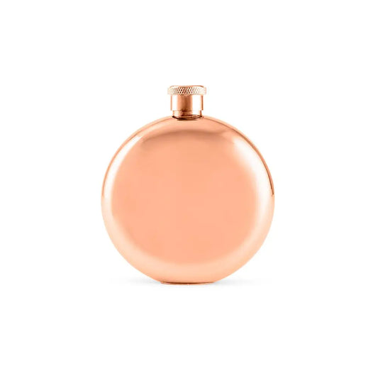 Round Rose Gold Stainless Steel Hip Flasks