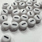 Acrylic Letter Beads - White/Black Letters, Numbers & Hearts