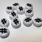 Acrylic Letter Beads - White/Black Letters, Numbers & Hearts
