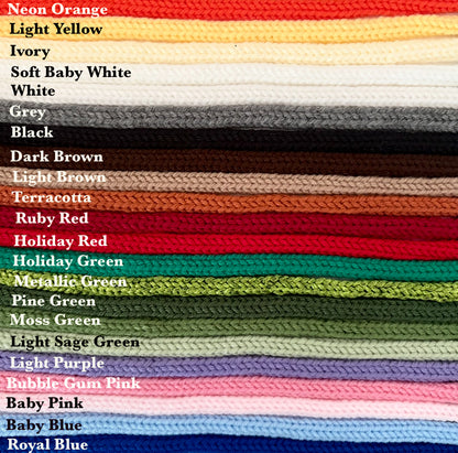 Knitted Acrylic Yarn I-Cord (Tricotin Cord) - By the Yard (36 Inches)