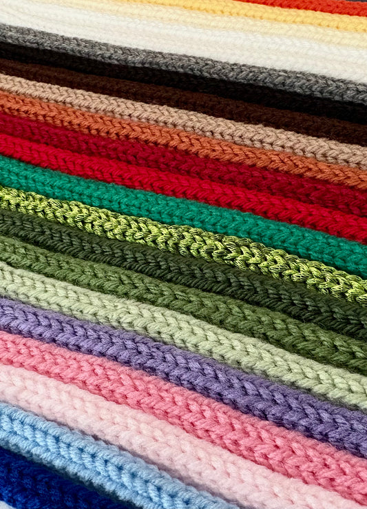 Knitted Acrylic Yarn I-Cord (Tricotin Cord) - By the Yard (36 Inches)