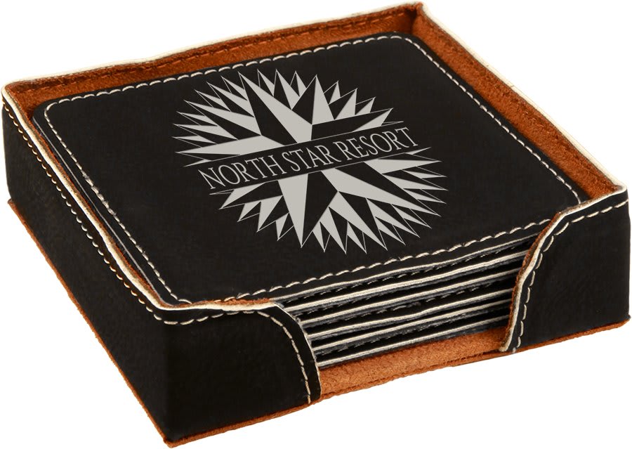 Leatherette Coasters - 6pc Sets (Square)