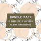 Bundle Pack of Blank 2 Layer Ornaments (5 Sizes in Total) - Digital Download