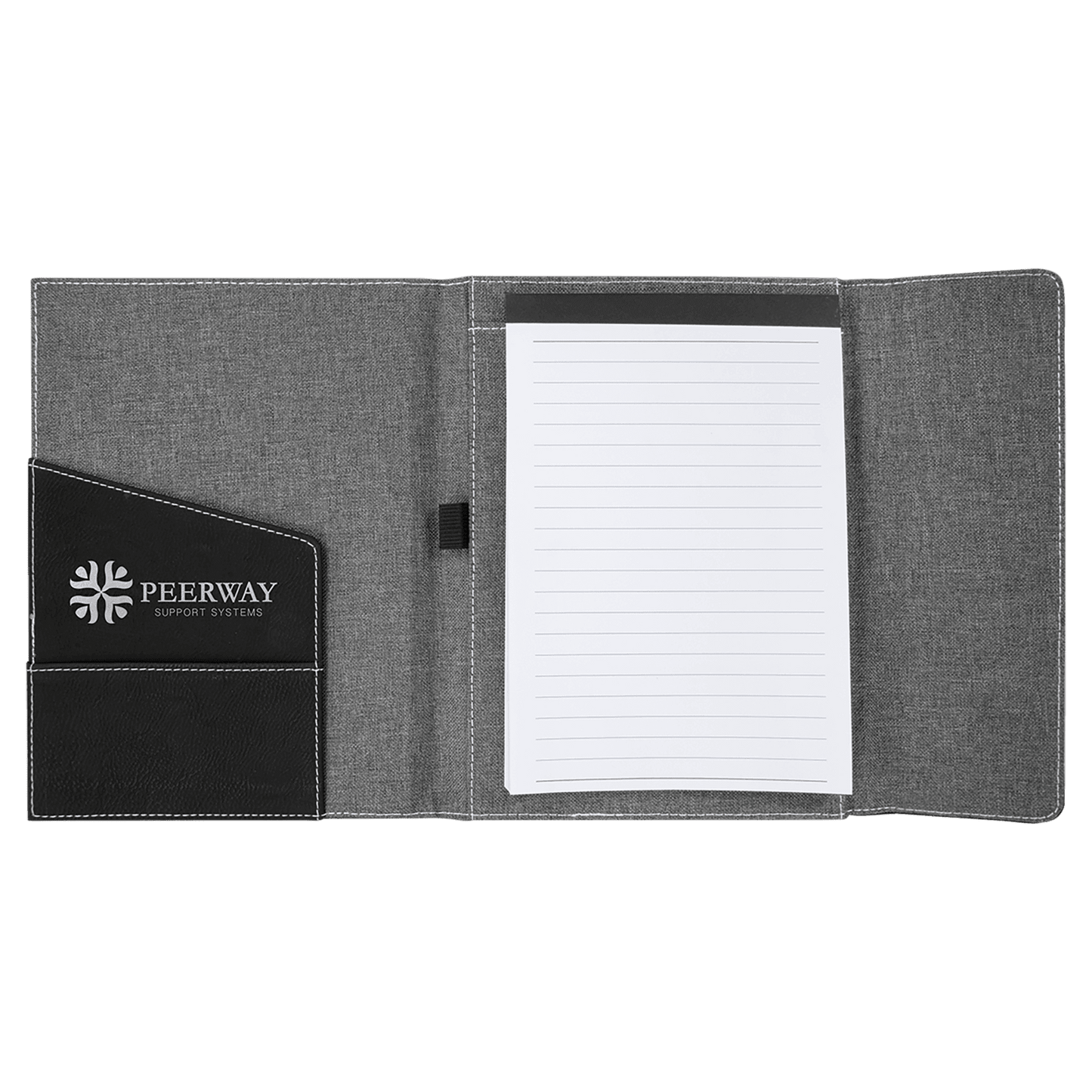 Laserable Leatherette Canvas Portfolios with Notepad