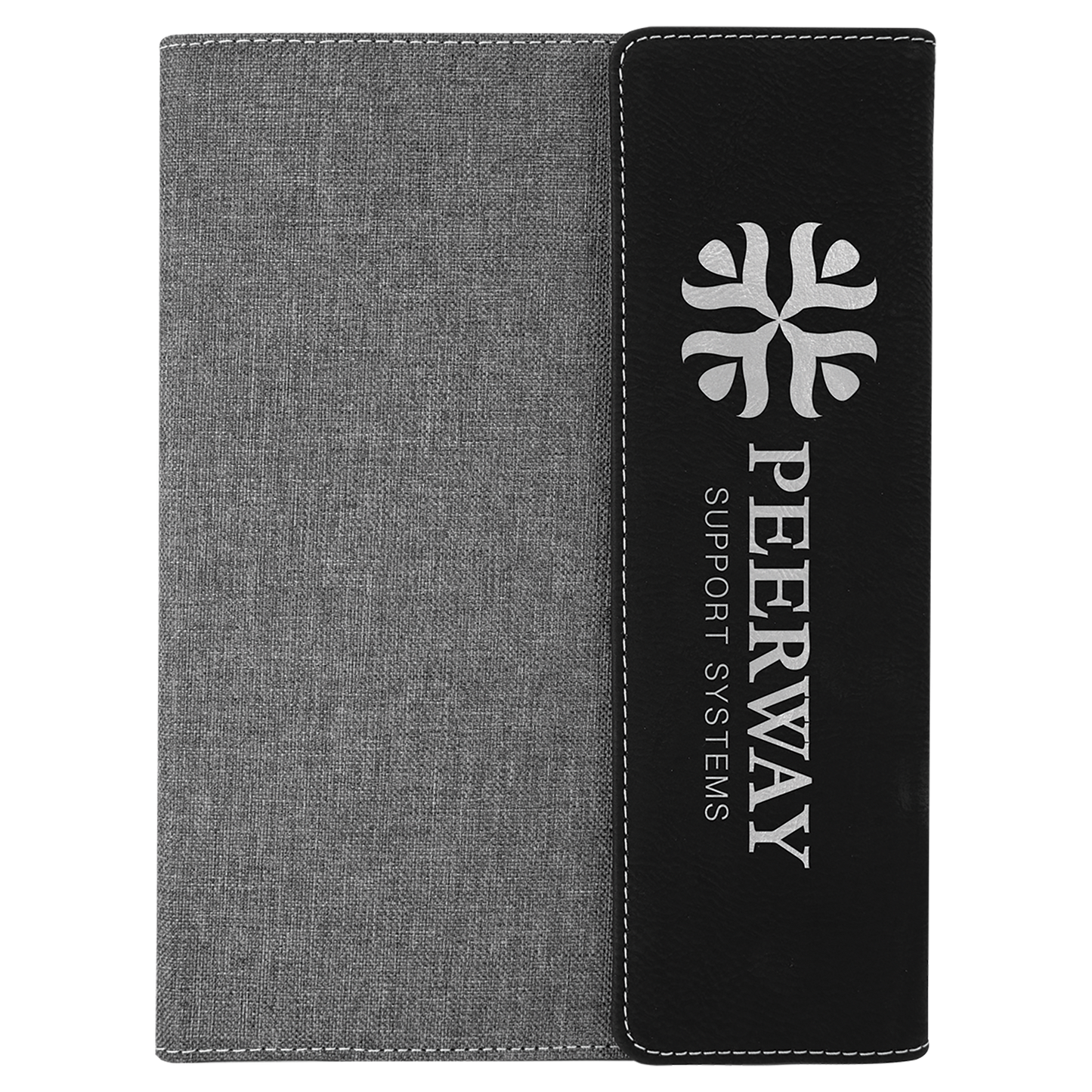 Laserable Leatherette Canvas Portfolios with Notepad