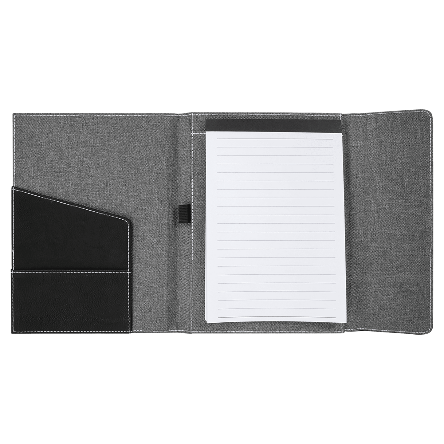 Laserable Leatherette Canvas Portfolios with Notepad