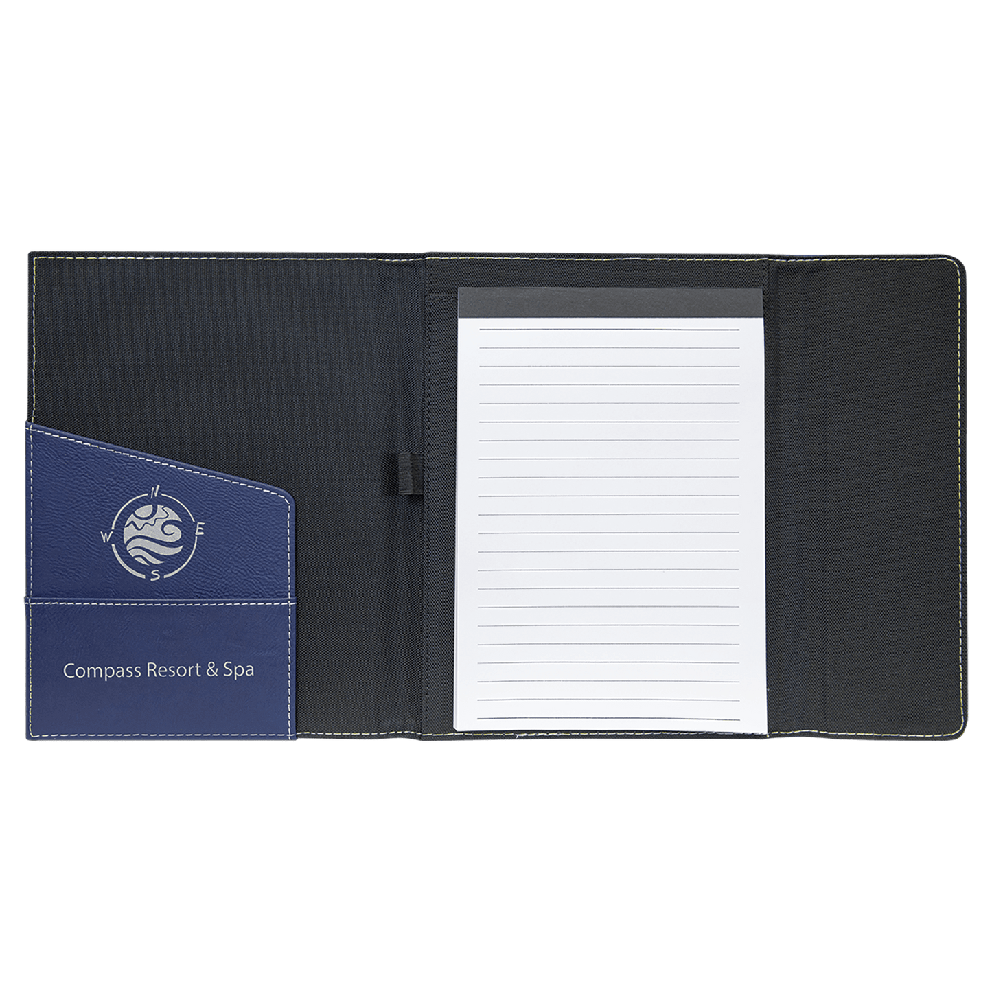 Laserable Leatherette Canvas Portfolios with Notepad