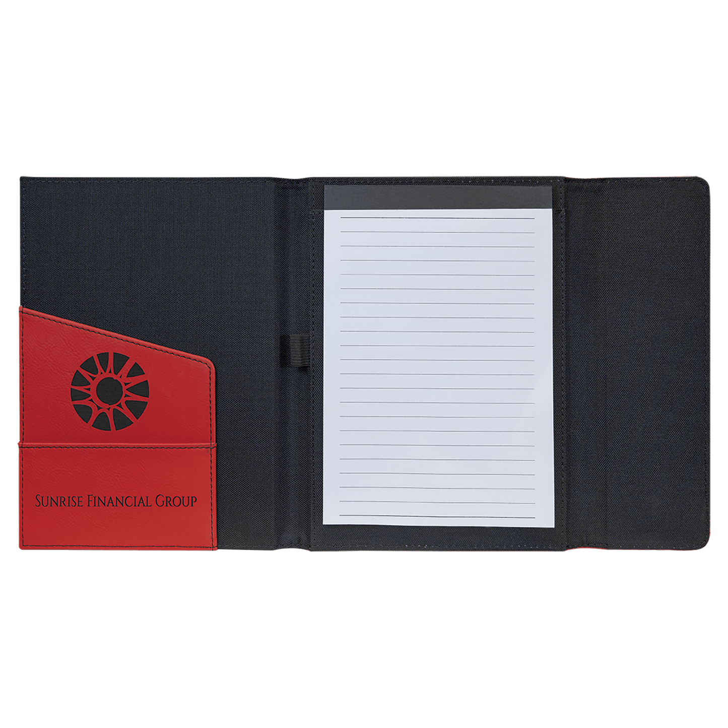Laserable Leatherette Canvas Portfolios with Notepad
