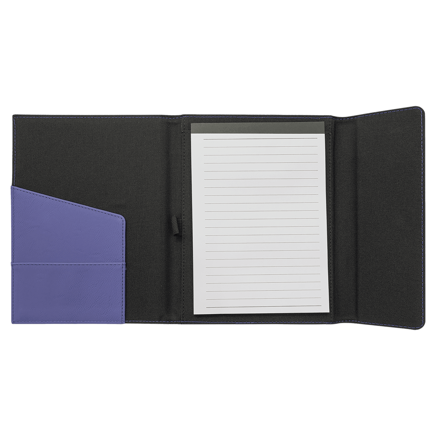 Laserable Leatherette Canvas Portfolios with Notepad