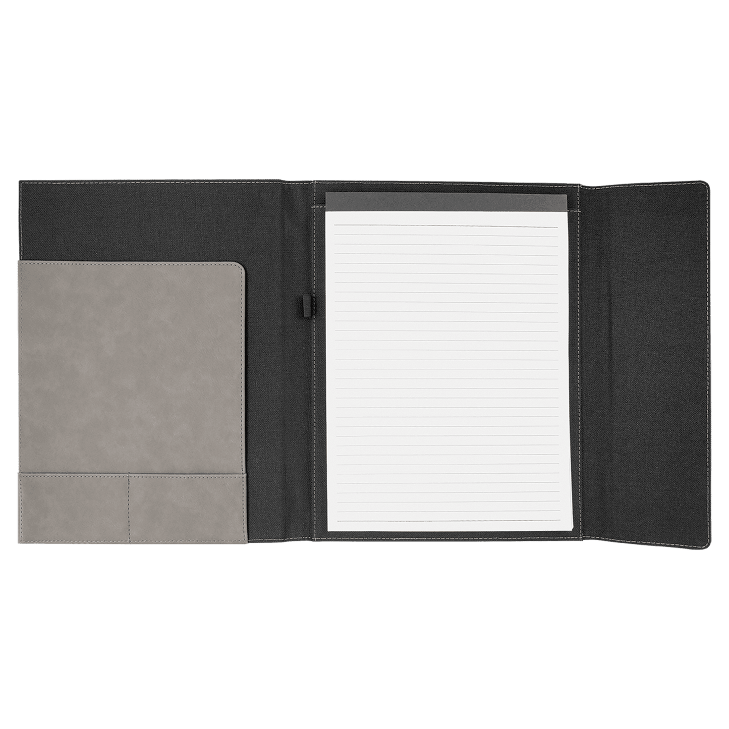 Laserable Leatherette Canvas Portfolios with Notepad