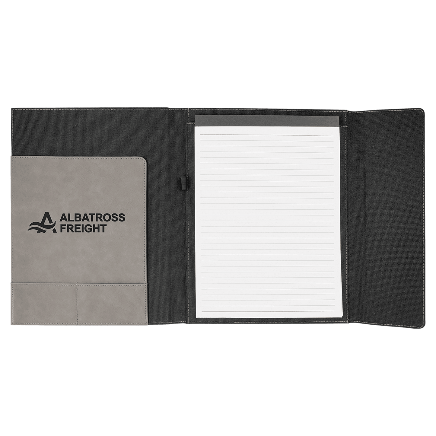 Laserable Leatherette Canvas Portfolios with Notepad