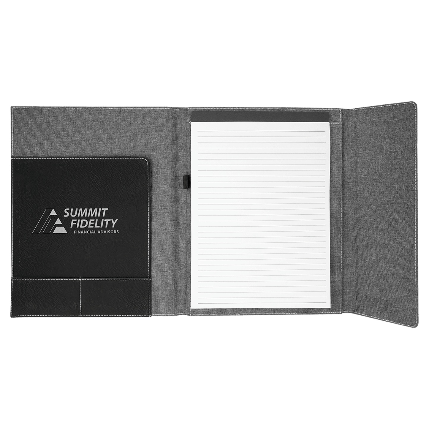 Laserable Leatherette Canvas Portfolios with Notepad