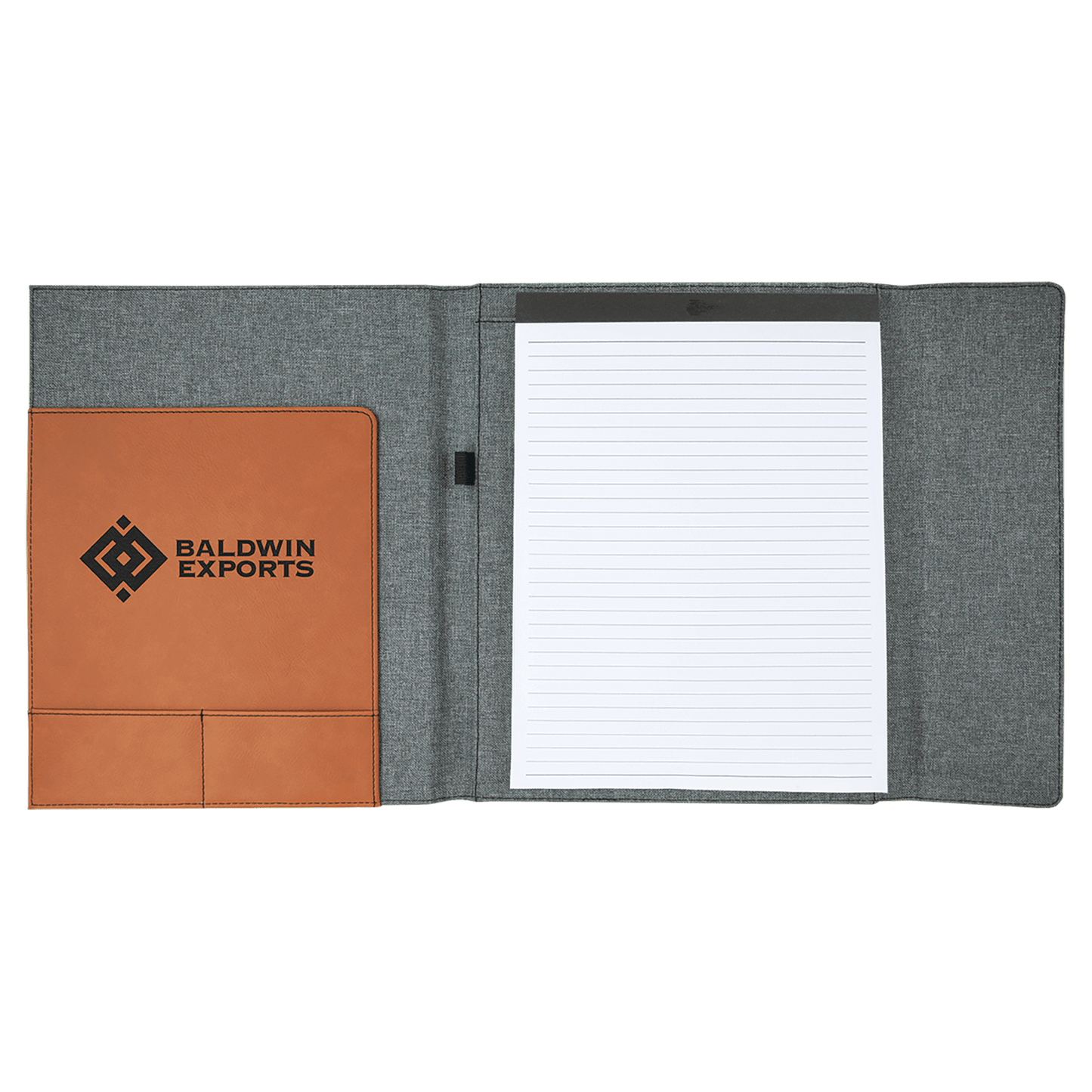 Laserable Leatherette Canvas Portfolios with Notepad