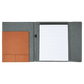 Laserable Leatherette Canvas Portfolios with Notepad