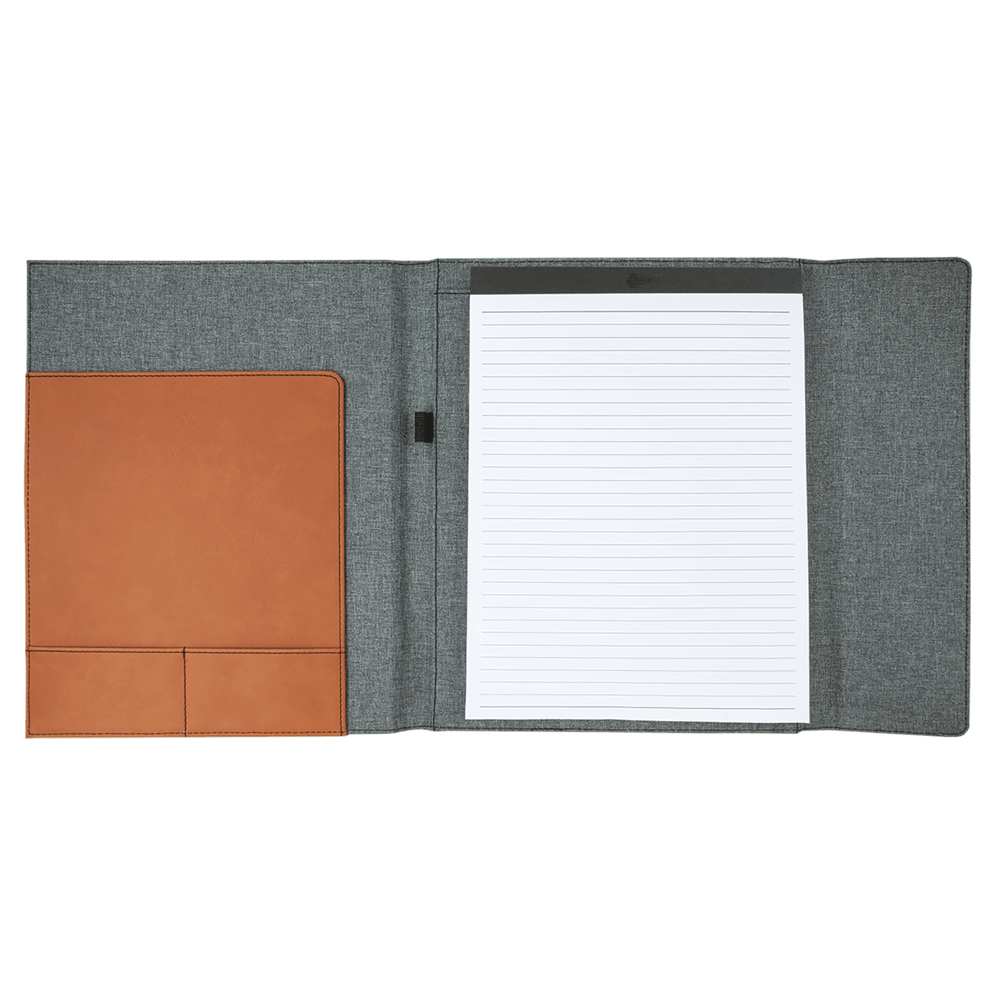 Laserable Leatherette Canvas Portfolios with Notepad