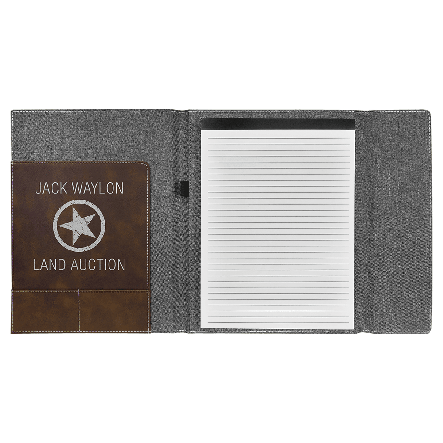 Laserable Leatherette Canvas Portfolios with Notepad