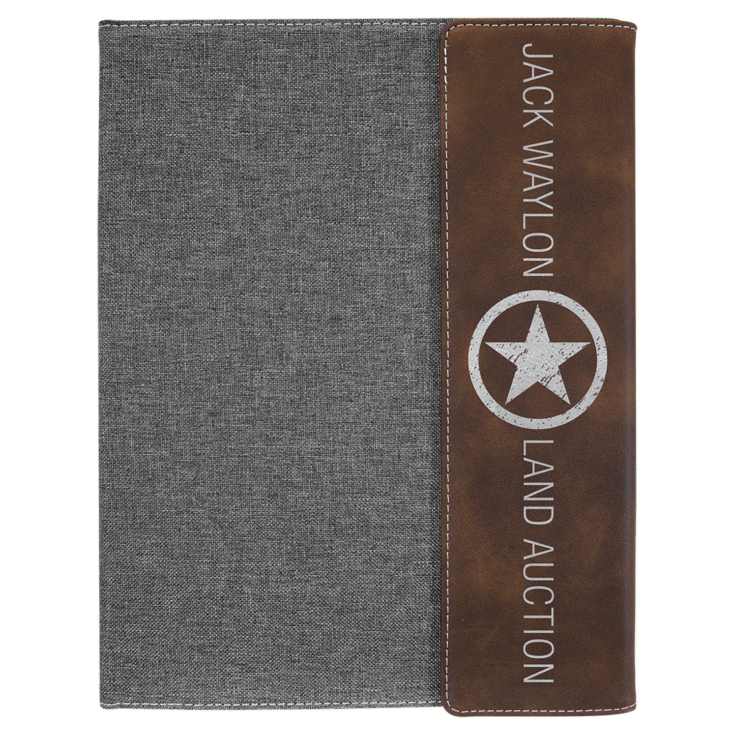 Laserable Leatherette Canvas Portfolios with Notepad