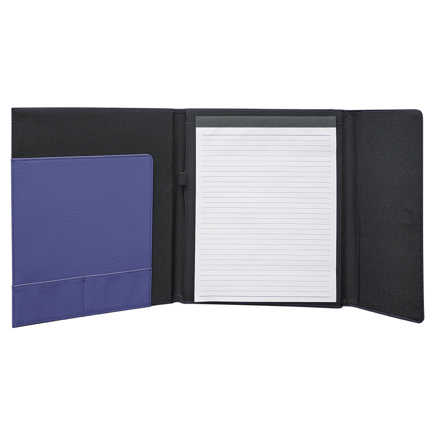 Laserable Leatherette Canvas Portfolios with Notepad