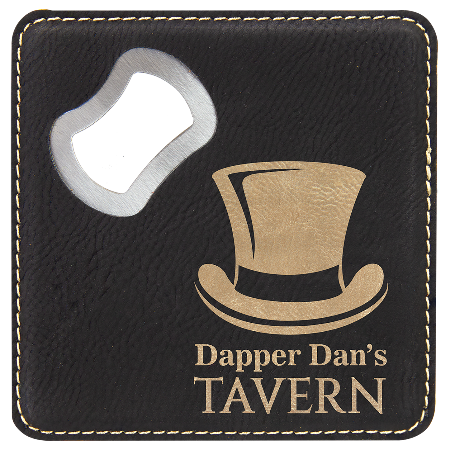 Leatherette Coasters (Square) with Bottle Opener - 6pc Sets