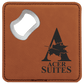 Leatherette Coasters (Square) with Bottle Opener - 6pc Sets