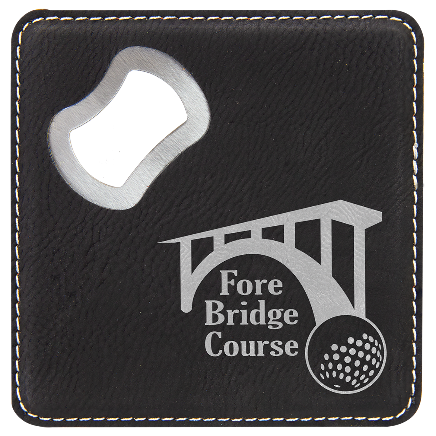 Leatherette Coasters (Square) with Bottle Opener - 6pc Sets