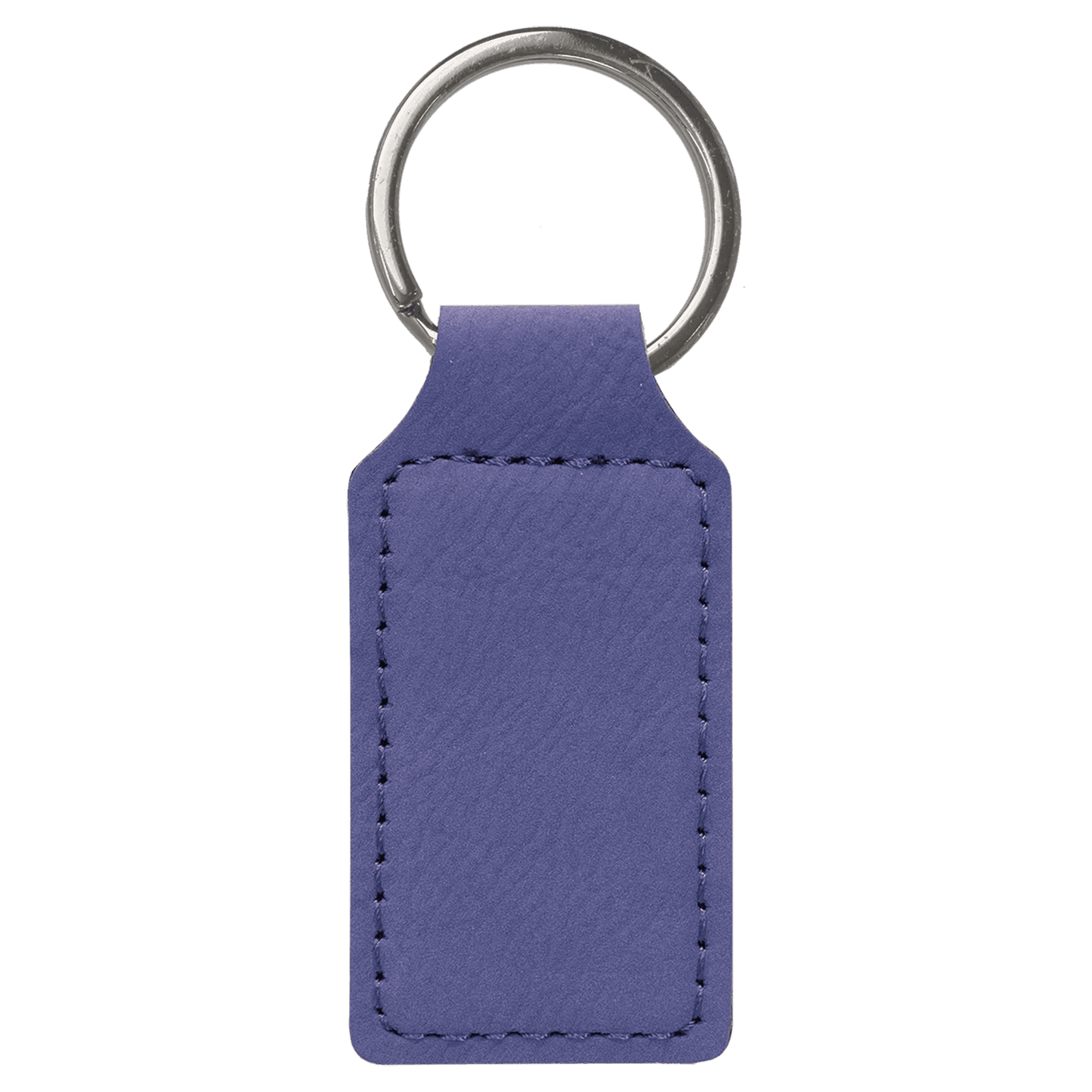 Laserable Leatherette Rectangle Keychain - 2 3/4" x 1 1/4"