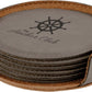 Leatherette Coasters - 6pc Sets (Round)
