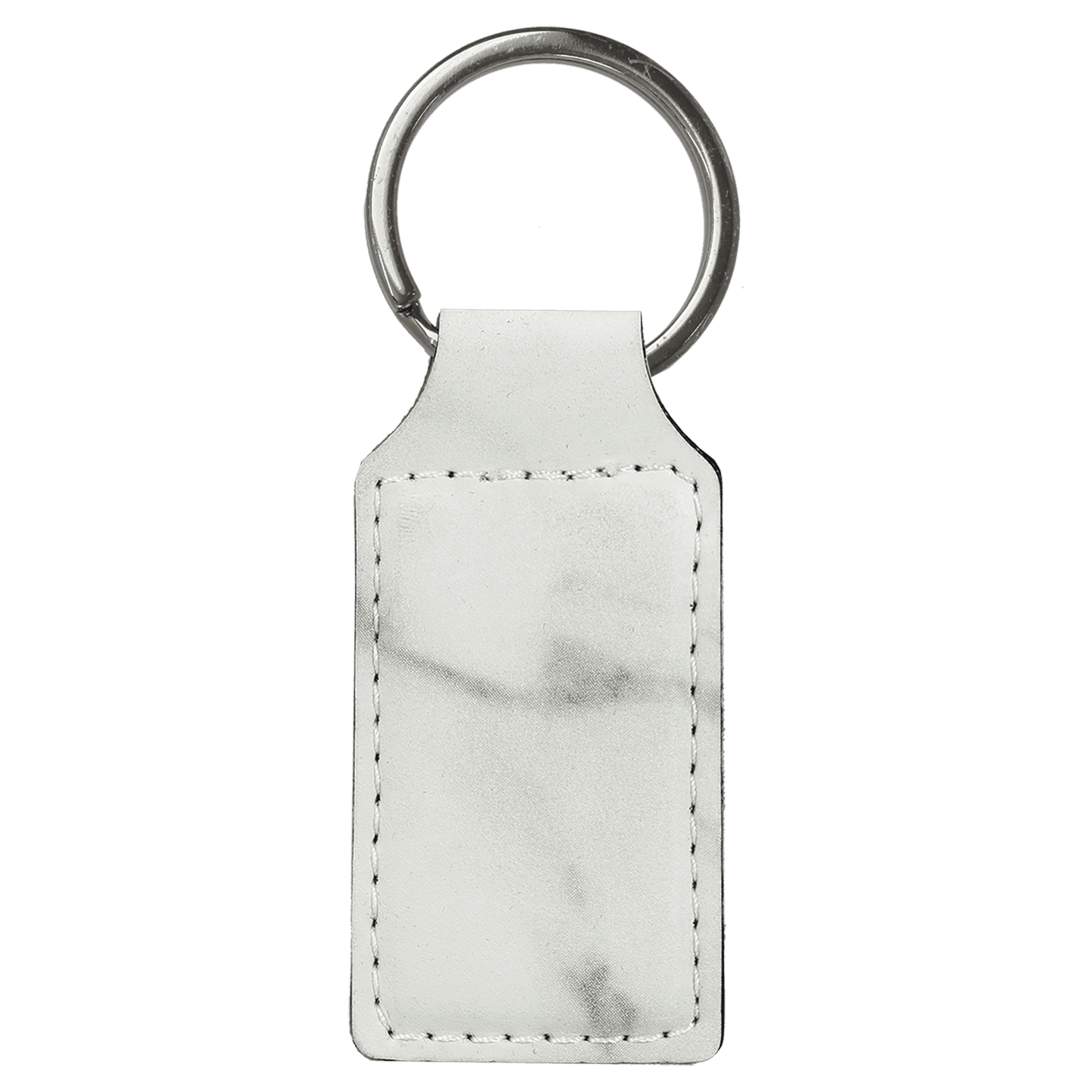 Laserable Leatherette Rectangle Keychain - 2 3/4" x 1 1/4"