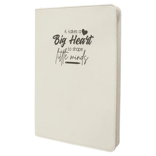 Laserable Leatherette Portfolio with Zipper