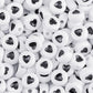 Acrylic Letter Beads - White/Black Letters, Numbers & Hearts