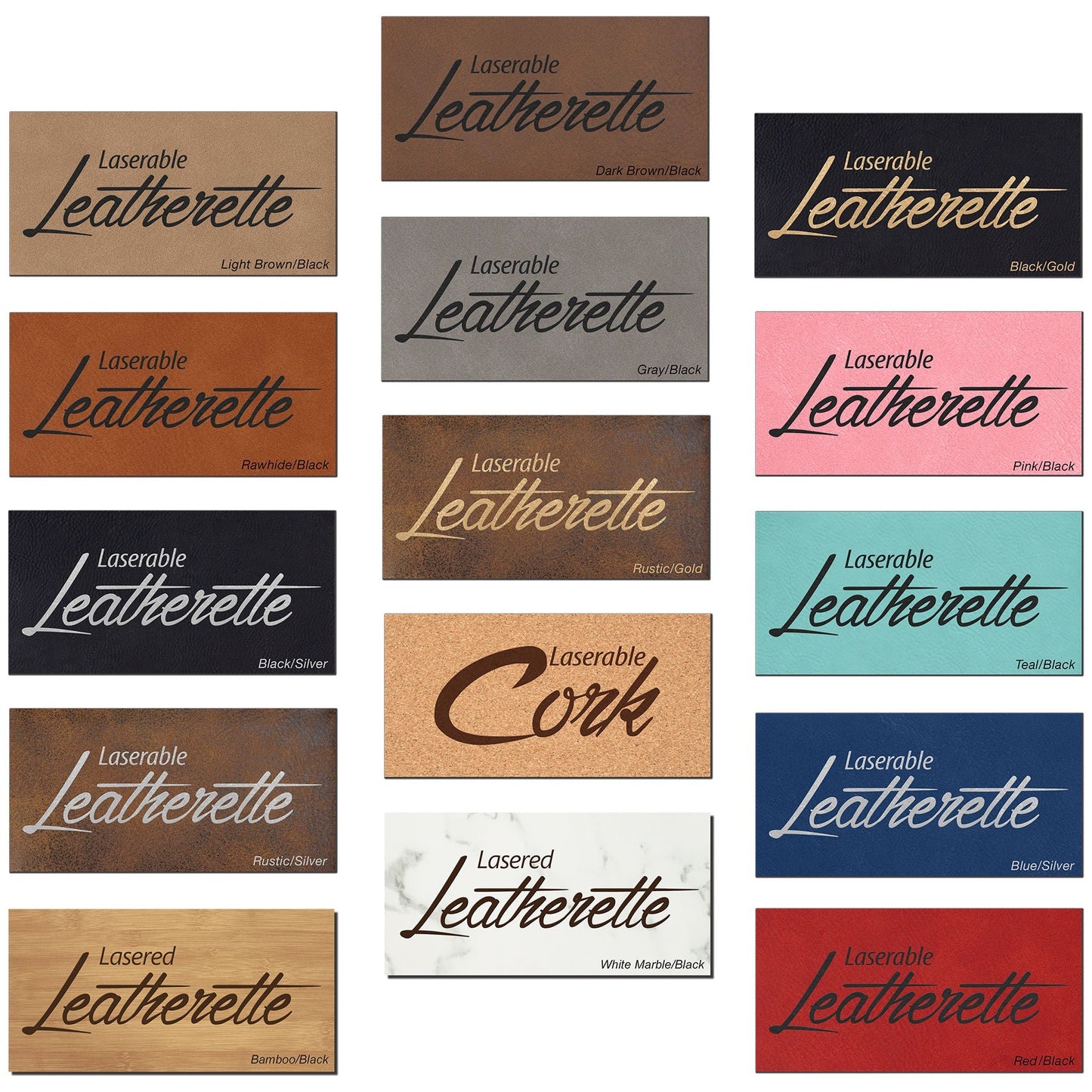 Leatherette Single Sheets with Adhesive (New Colours)- 12" x 18"