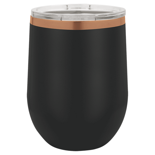 Polar Camel ION-Plated Black/Rose Gold Stainless Steel Wine Tumblers