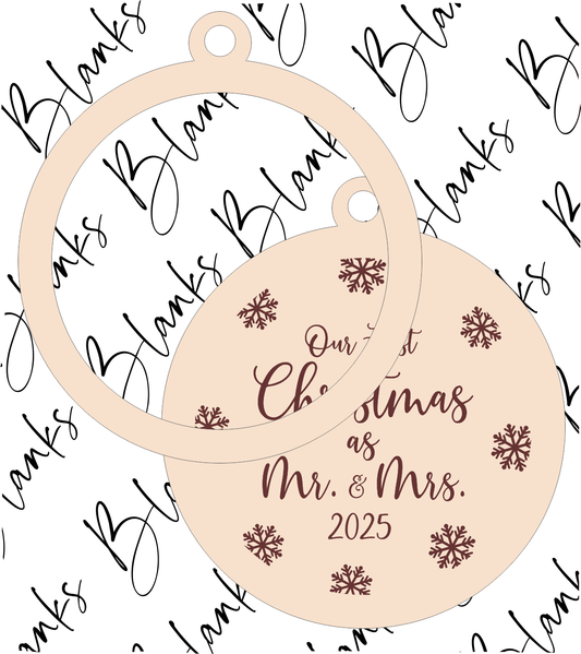 Our First Christmas as Mr. & Mrs. (2 Layer Ornament) - Digital Download
