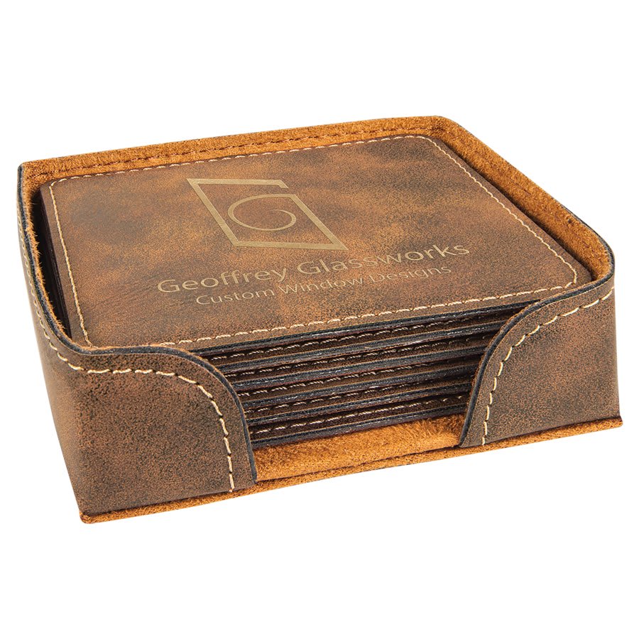 Leatherette Coasters - 6pc Sets (Square)